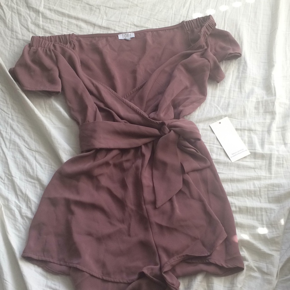 Beautiful Dusty Rose Off the Shoulder Romper